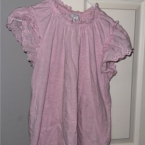 Pink Ruffled Sleeve Crown and Ivy Top